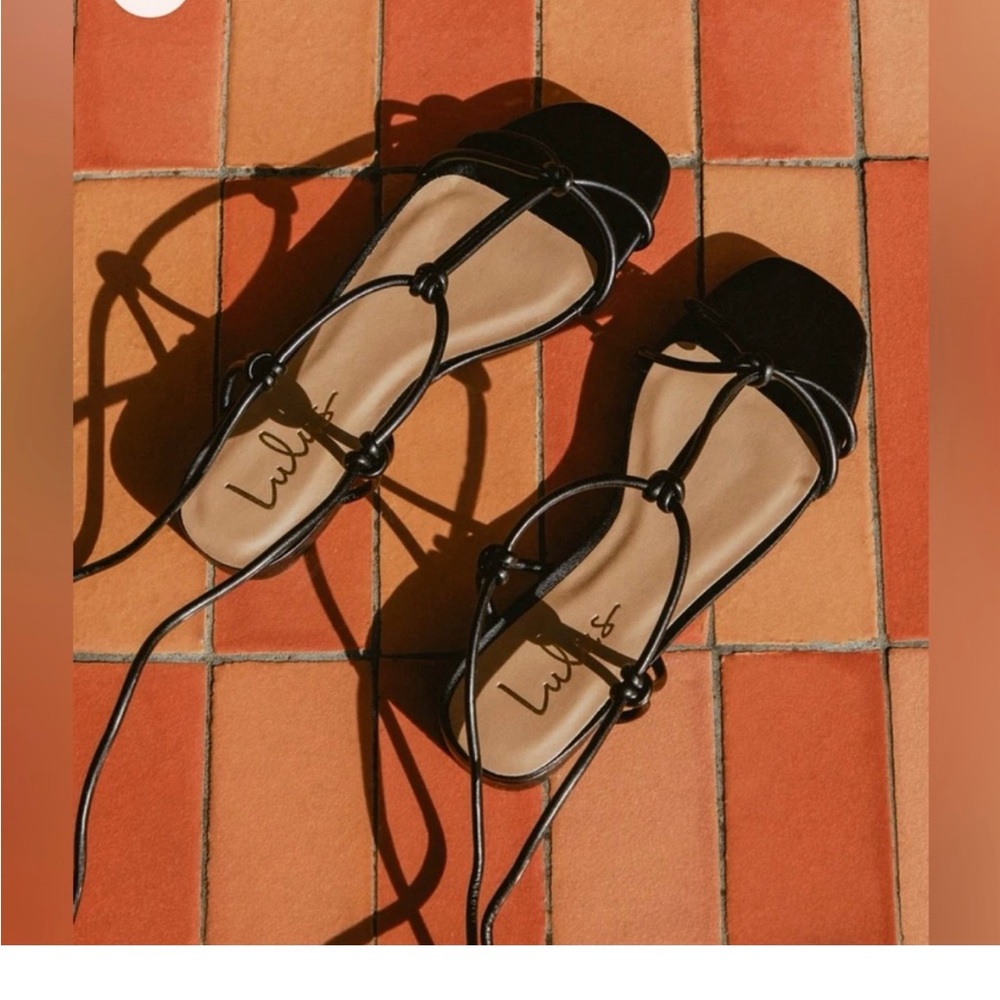 Lulu's Black and Tan Strappy Sandals
